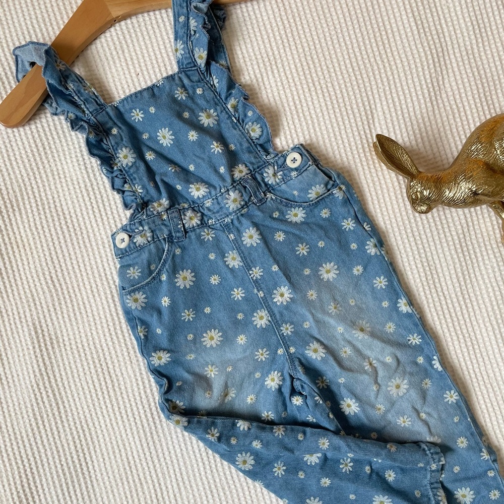 George Blue Floral Kids Overalls